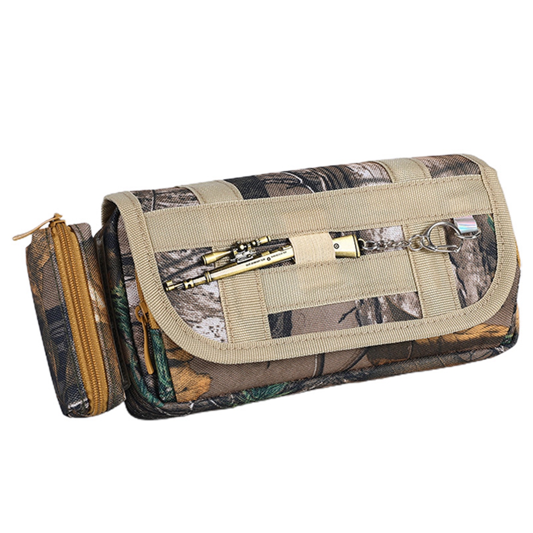 Camouflage Pen Pouch Portable: Large Pencil Case Stationery Storage Bag for  Boy 